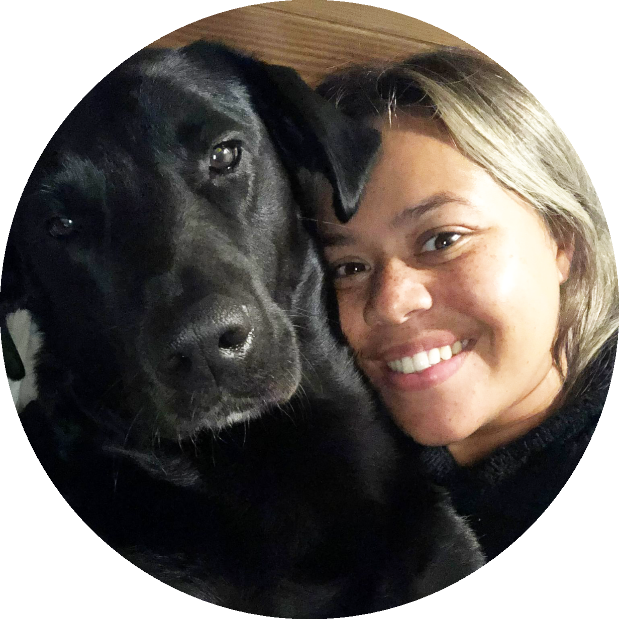 Olympic selection squad Rebekah Higgs (Griffith) with her dog - Jaws, a national giant-killer, via Universal Table Tennis.